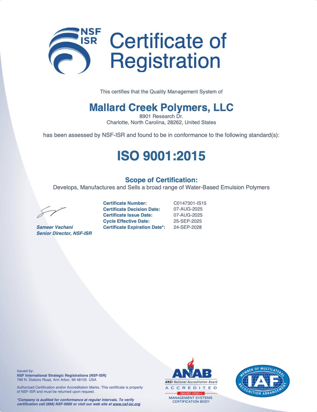 ISO CERT #C0147301-IS15 Issued 080725 EXP 092428 - Recertification_Page_1